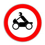 Zeichen 255: Verbot Krafträder, Kleinkrafträder, Mofas