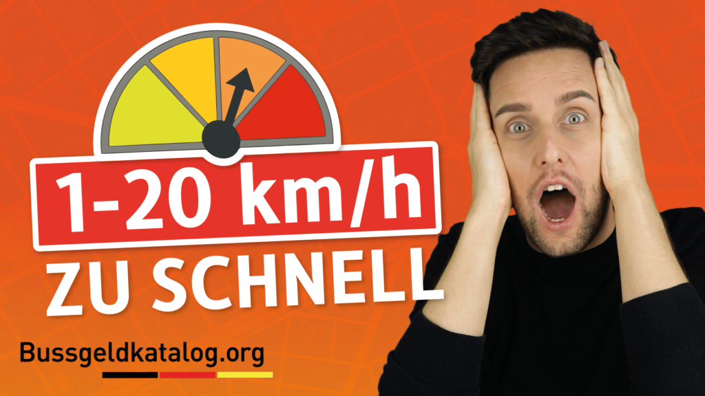 Alle Informationen zu Sanktionen für 1 bis 20 km/h zu schnell finden Sie im Video.